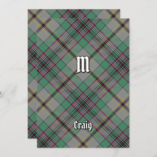 Clan Craig Tartan Einladung (Vorne/Hinten)