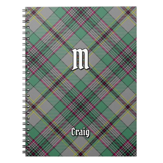 Clan Craig Tartan Notebook Notizblock (Vorderseite)