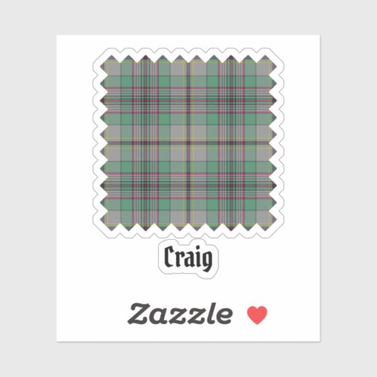 Clan Craig Tartan Sticker (Blatt)