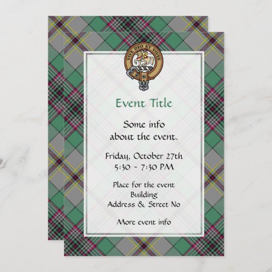 Clan Craig Wappen Einladung (Vorne/Hinten)