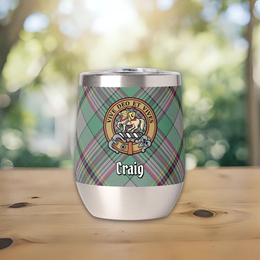 Clan Craig Wappen über Tartan