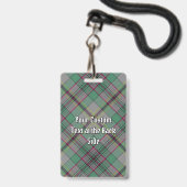 Clan Craig Wappen über Tartan Ausweis (Rückseite mit Lanyard)