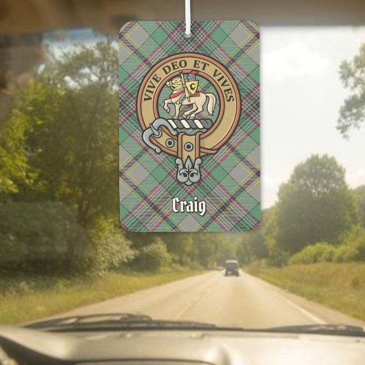 Clan Craig Wappen über Tartan Autolufterfrischer