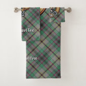 Clan Craig Wappen über Tartan Badhandtuch Set (Insitu)