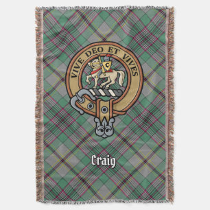Clan Craig Wappen über Tartan Decke