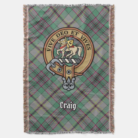 Clan Craig Wappen über Tartan Decke (Vorderseite Vertikal)