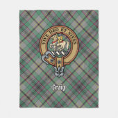 Clan Craig Wappen über Tartan Fleecedecke (Vorderseite)