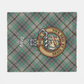 Clan Craig Wappen über Tartan Fleecedecke (Vorderseite (Horizontal))