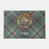 Clan Craig Wappen über Tartan Fußmatte (Vorderseite)