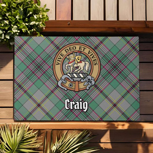 Clan Craig Wappen über Tartan Fußmatte