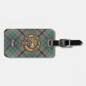 Clan Craig Wappen über Tartan Gepäckanhänger (Vorderseite horizontal)