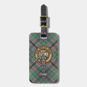 Clan Craig Wappen über Tartan Gepäckanhänger