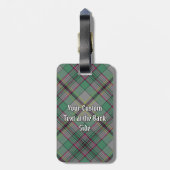 Clan Craig Wappen über Tartan Gepäckanhänger (Rückseite vertikal)