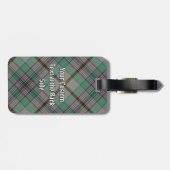 Clan Craig Wappen über Tartan Gepäckanhänger (Rückseite horizontal)