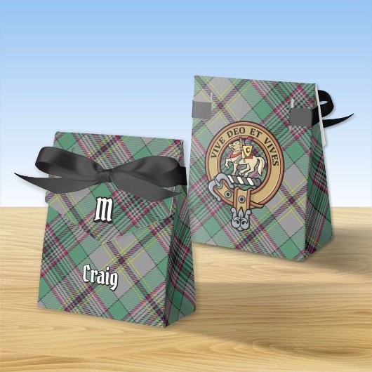 Clan Craig Wappen über Tartan Gevor Box Geschenkschachtel
