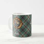 Clan Craig Wappen über Tartan Kaffeetasse (Vorderseite Links)