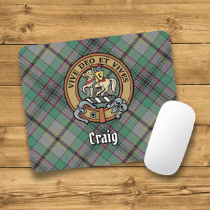 Clan Craig Wappen über Tartan Mousepad