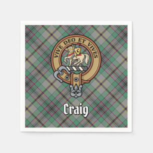 Clan Craig Wappen über Tartan Serviette