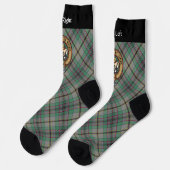 Clan Craig Wappen über Tartan Socks Socken (Linkes Detail)