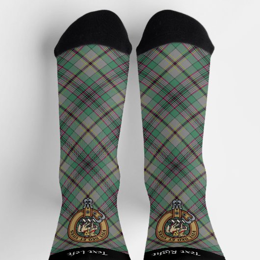 Clan Craig Wappen über Tartan Socks Socken (Oben)