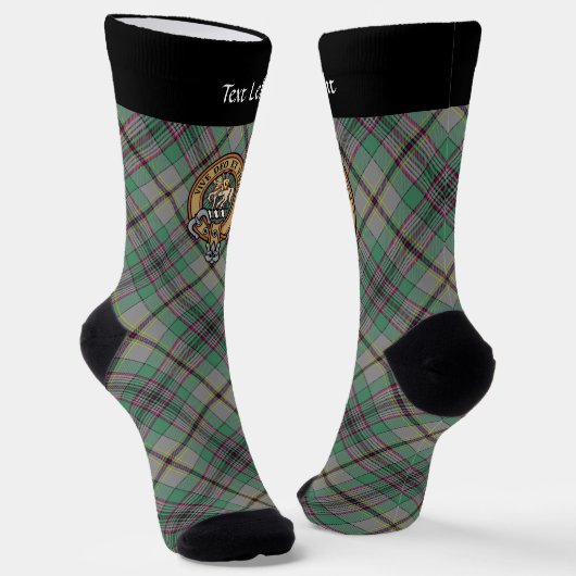 Clan Craig Wappen über Tartan Socks Socken (Gewinkelt)