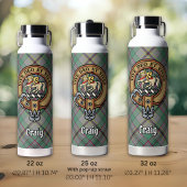Clan Craig Wappen über Tartan Thermobecher