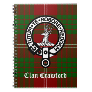 Clan Crawford Crest Tartan Notizblock