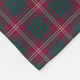 Clan Crawford Dark Red und Green Tartan Fleecedecke