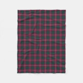 Clan Crawford Dark Red und Green Tartan Fleecedecke (Vorderseite)
