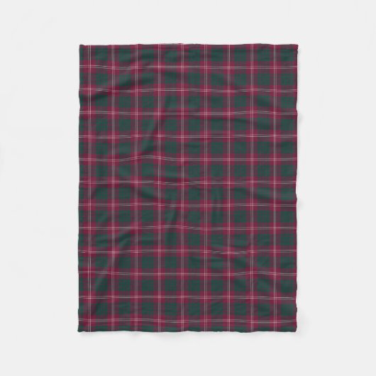 Clan Crawford Dark Red und Green Tartan Fleecedecke (Vorderseite)