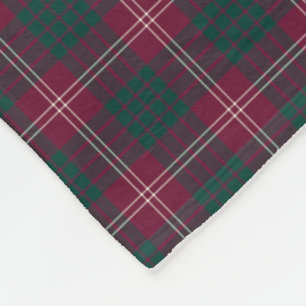Clan Crawford dunkelroter und grüner Tartan Fleecedecke