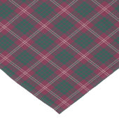 Clan Crawford Maroon und Green Scottish Tartan Kurzer Tischläufer (Ecke)