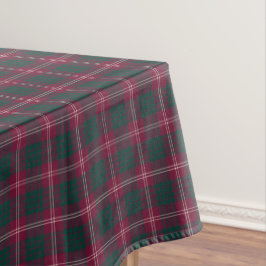 Clan Crawford Maroon und Green Scottish Tartan Tischdecke