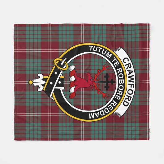 Clan Crawford Modern Tartan Kariert Fleecedecke (Vorderseite (Horizontal))