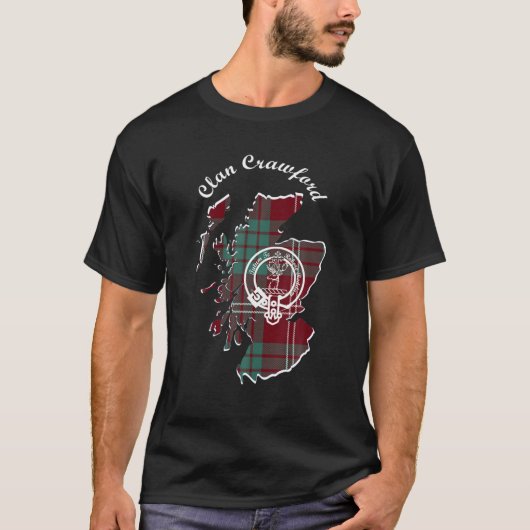 Clan Crawford Surname Nachname Scottish Tartan Cr T-Shirt (Vorderseite)