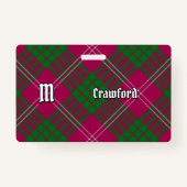 Clan Crawford Tartan Abzeichen Ausweis (Vorderseite)