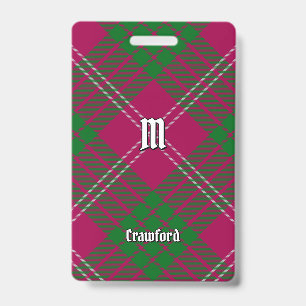 Clan Crawford Tartan-Abzeichen Ausweis