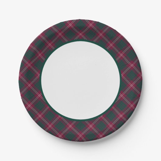 Clan Crawford Tartan Border Pappteller (Vorderseite)