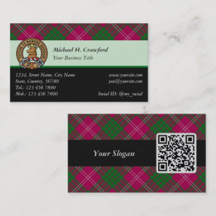 Clan Crawford Tartan Business Card Visitenkarte