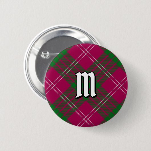 Clan Crawford Tartan Button (Vorne & Hinten)