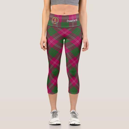 Clan Crawford Tartan Capri Leggings (Vorderseite)