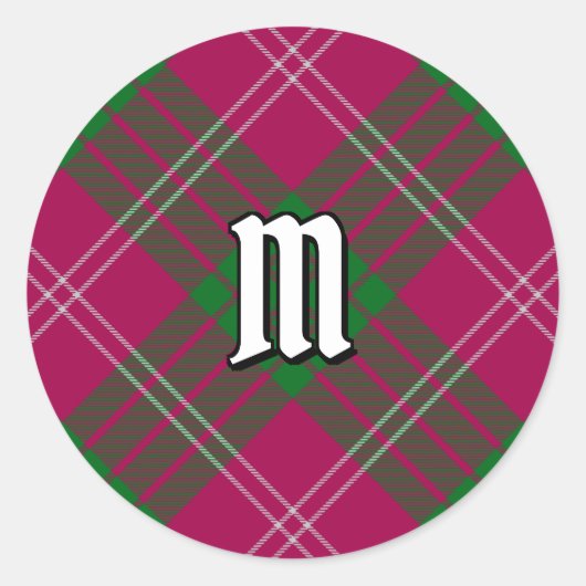 Clan Crawford Tartan Classic Round Sticker (Vorderseite)