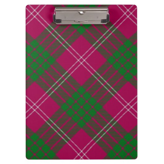 Clan Crawford Tartan Clipboard Klemmbrett (Vorderseite)