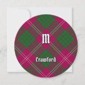 Clan Crawford Tartan Einladung (Vorderseite)