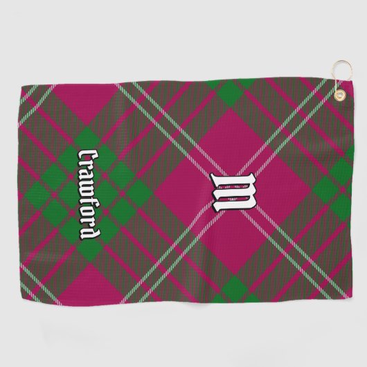 Clan Crawford Tartan Golf Towel Golfhandtuch (Horizontal)