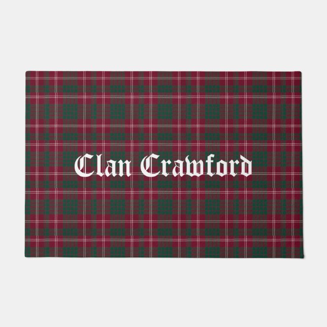 Clan Crawford Tartan Kariert Fußmatte (Vorderseite)