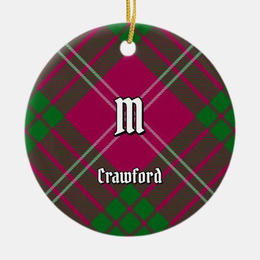 Clan Crawford Tartan Keramik Ornament (Vorne)