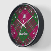 Clan Crawford Tartan Large Clock Uhr (Winkel)