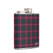 Clan Crawford Tartan Maroon Kariert Monogram Flachmann (Rechts)