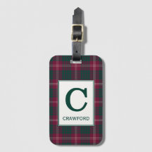 Clan Crawford Tartan Mit Monogramm